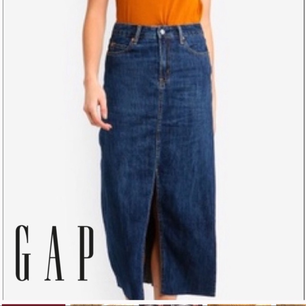 GAP front slit jean skirt EUC